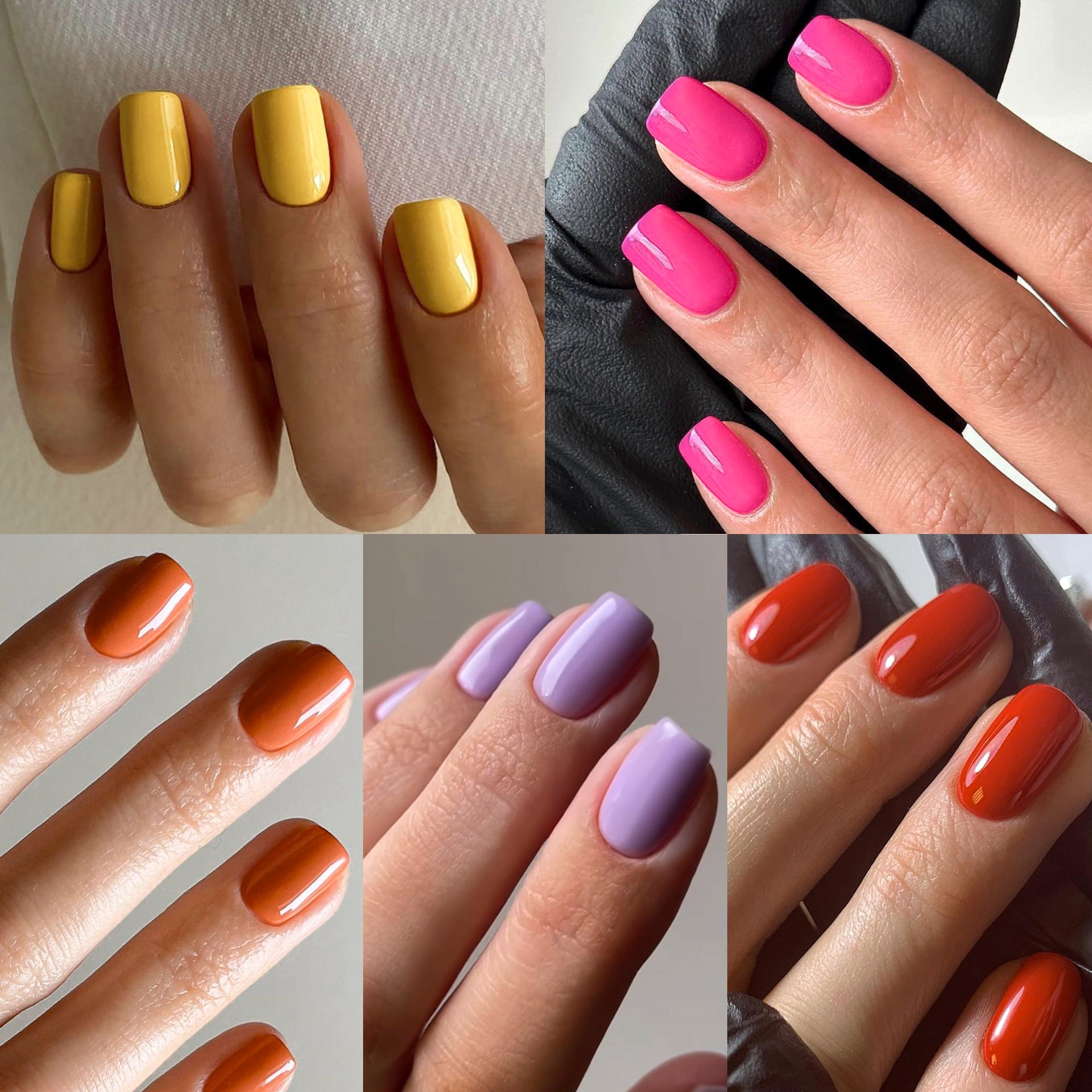 Classic solid color  color s red short square manicure  wholesale｜365nails