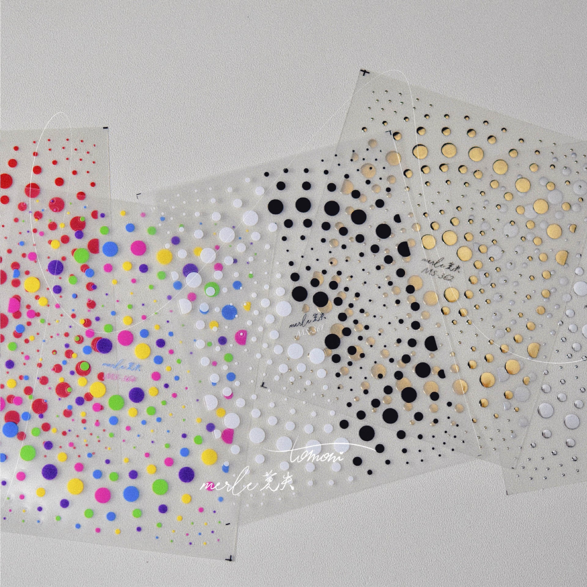 365nails: "Black White Polka Dot Gradient" – nail art stickers