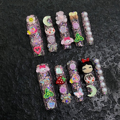 Pure handmade press on nails   nail art fake nails beauty | 365nails