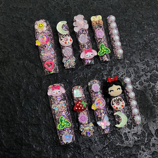 Pure handmade press on nails   nail art fake nails beauty | 365nails