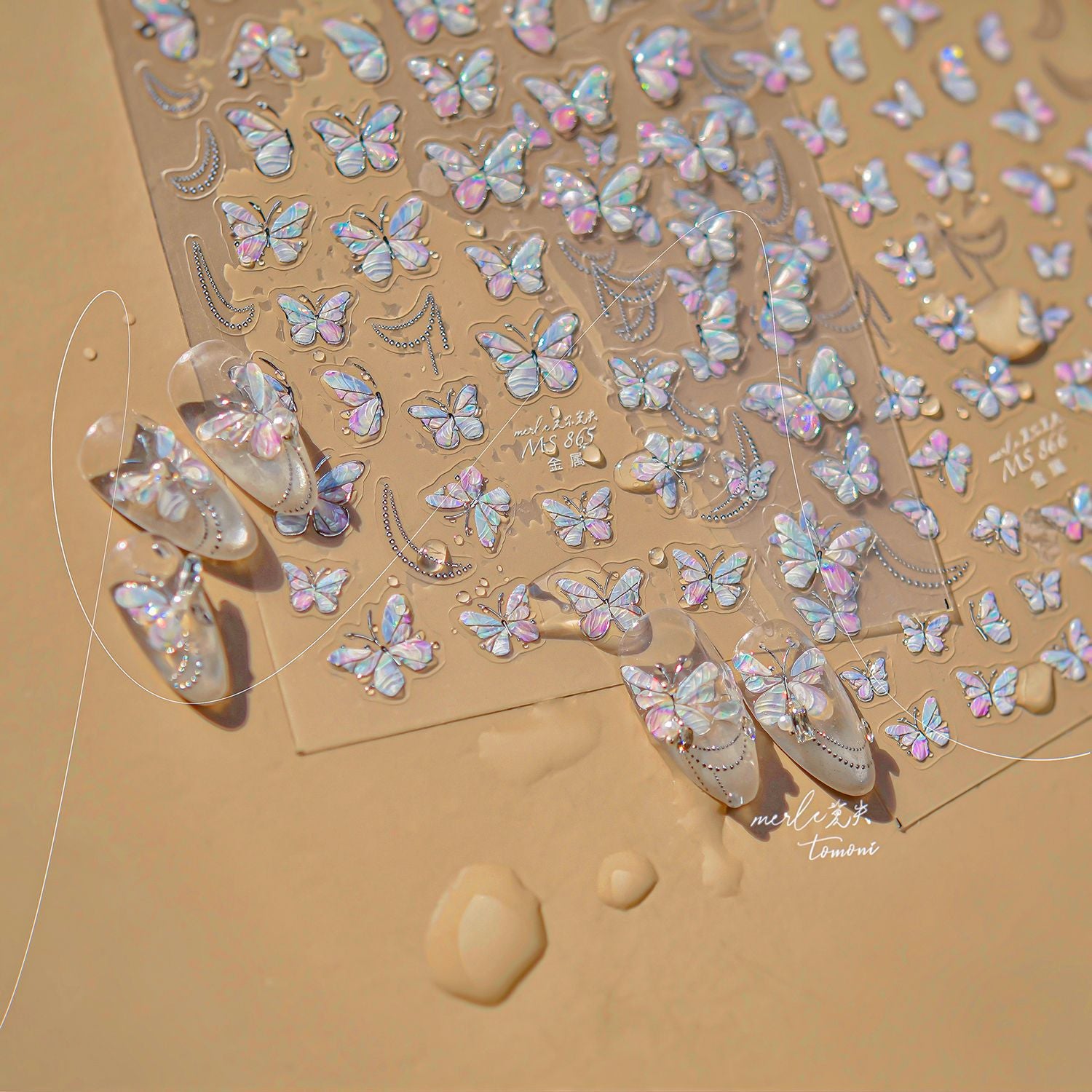 365nails: "holographic gold butterfly embossed set" – Nail Art Stickers