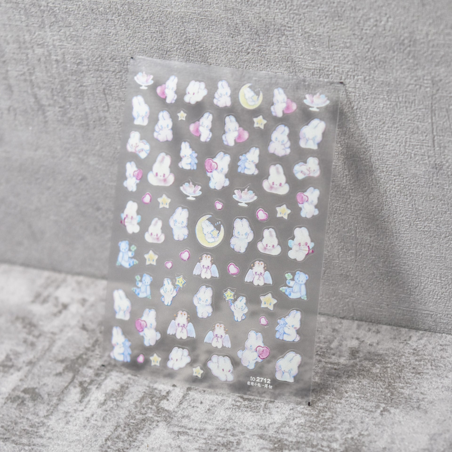 365nails: "Watercolor Bunny Rabbit Daisy" – nail art stickers