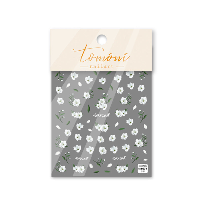 Pure White Spring Blossoms – Delicate Floral Nail Art Set