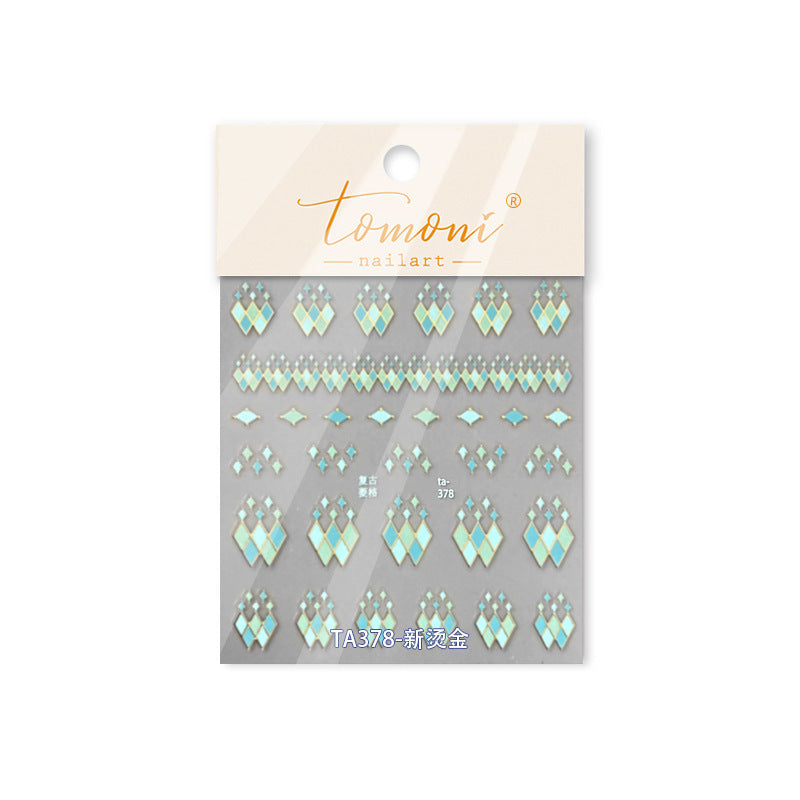 365nails: "Vintage Gold Foil Argyle Geometric" – Nail Art Stickers