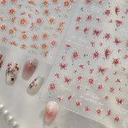 365nails: 동양풍 벚꽃 & 골드 라인 네일 아트 스티커