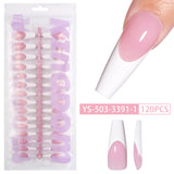 Nail tips French press on nails, simple long ladder manicure removable fake nails 120 pieces, prefabricated nail wholesale