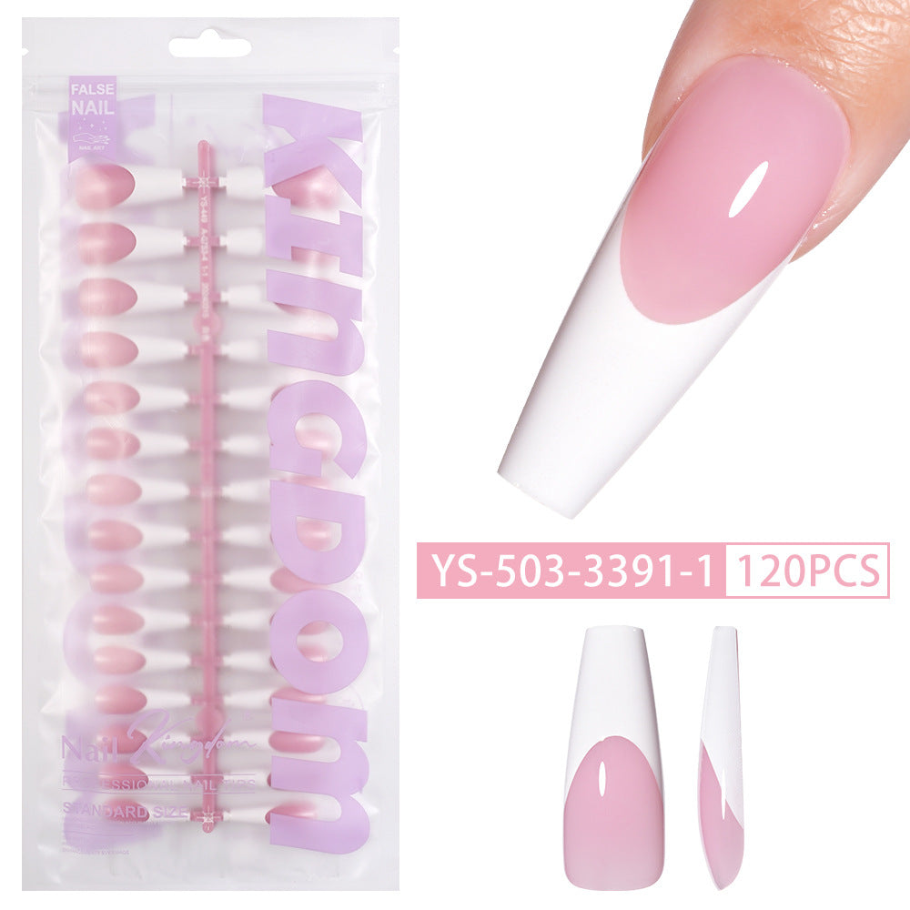 Nail tips French press on nails, simple long ladder manicure removable fake nails 120 pieces, prefabricated nail wholesale