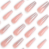 French white edge long ballet  silver glitter nail art  explosion autumn and winter   finished product｜365nails