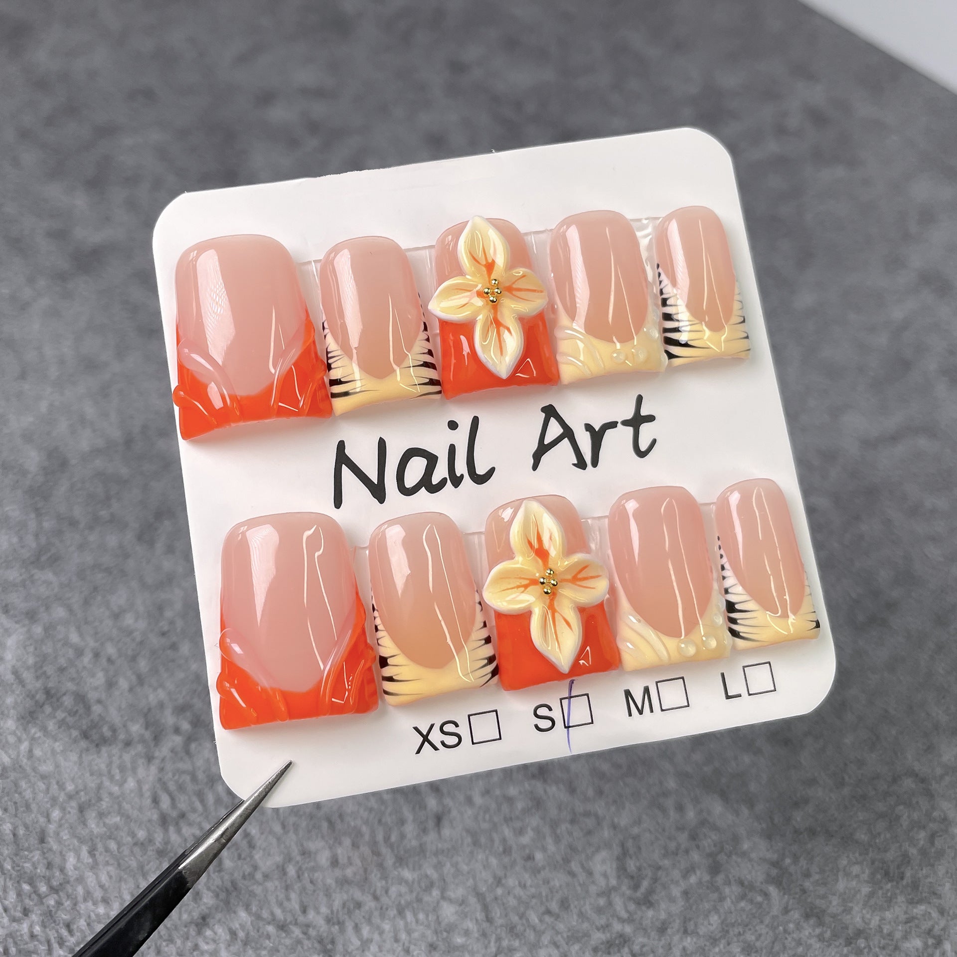Uñas de pico de pato transparentes con relieve francés, arte de uñas 3D, tallado tridimensional, uñas postizas dulces y frescas para chicas calientes, hechas a mano | 365nails