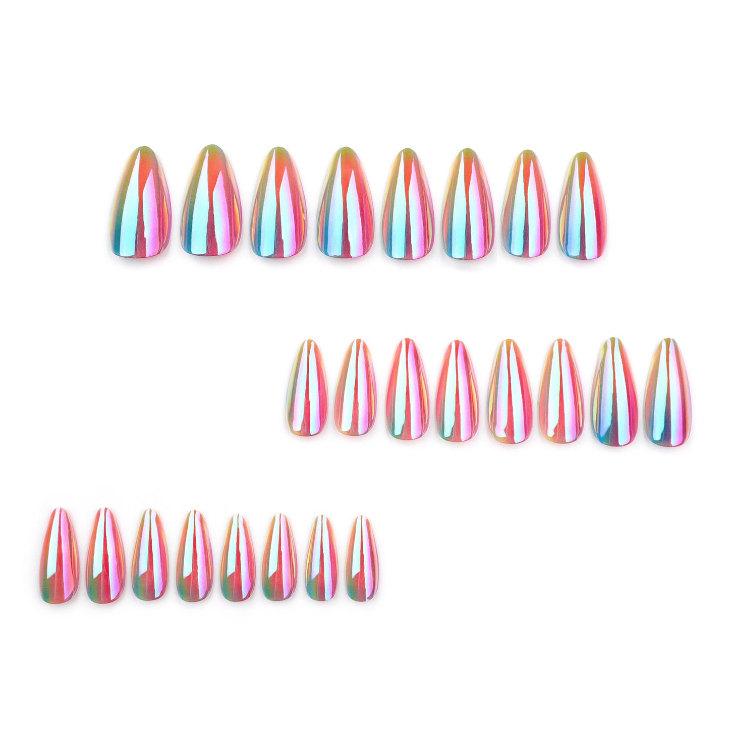 Colorful coated wearable nail art short almond nail patch   hot-selling wearable nail wholesale｜365nails