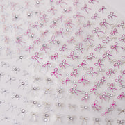Holographic Bow: "Iridescent Pink Crystal" – 3D Nail Sticker