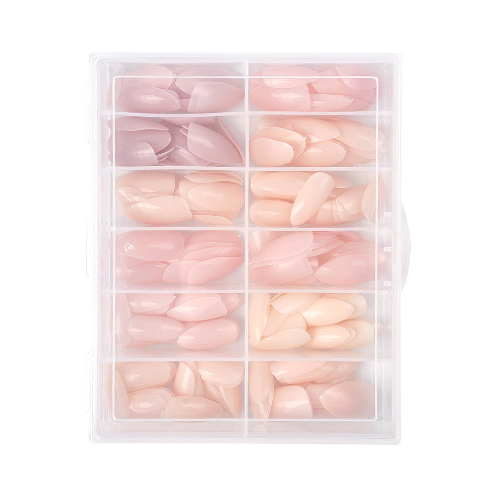 Nail Tips press on nails solid color 12 palace grid fuel injection simple high sense removable prefabricated nail art piece fake nail wholesale