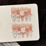 Cute Pink Bunny Polka-Dot Press On Nails