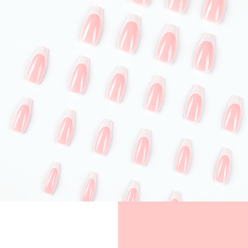 簡約白邊法式 穿戴甲 成品 可拆式 假甲｜365nails