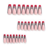 Brillo, murciélago oscuro, borde rojo, arte de uñas, pieza de uña removible, producto terminado al por mayor | 365nails