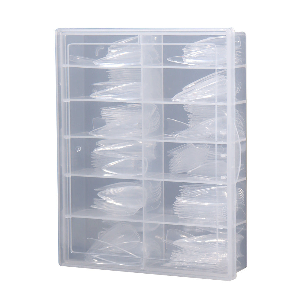 Nail Tips Full number of nail pads, half stickers, shallow stickers, pointed extended models, transparent and seamless 240 pieces, boxed press on nails pads, patch manicures.