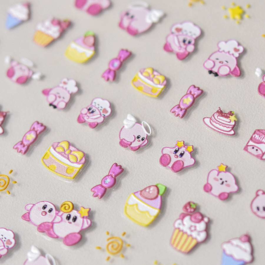365nails: "Pink Dessert and Cute Character" – nail art stickers