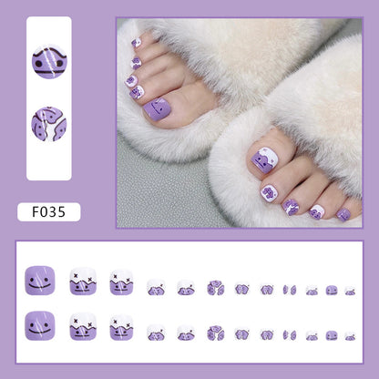 Unhas postiças com acabamento em unhas postiças Unhas postiças removíveis com acabamento em unhas postiças dos pés Unhas dos pés ｜365nails