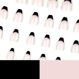 Use unha curta francesa preta, use unha curta, atacado, unhas postiças, unhas postiças, 365nails