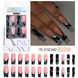 Press on nails fake nail patch extension nail Spice Girl medium rectangle removable 24 pieces with drill manicure