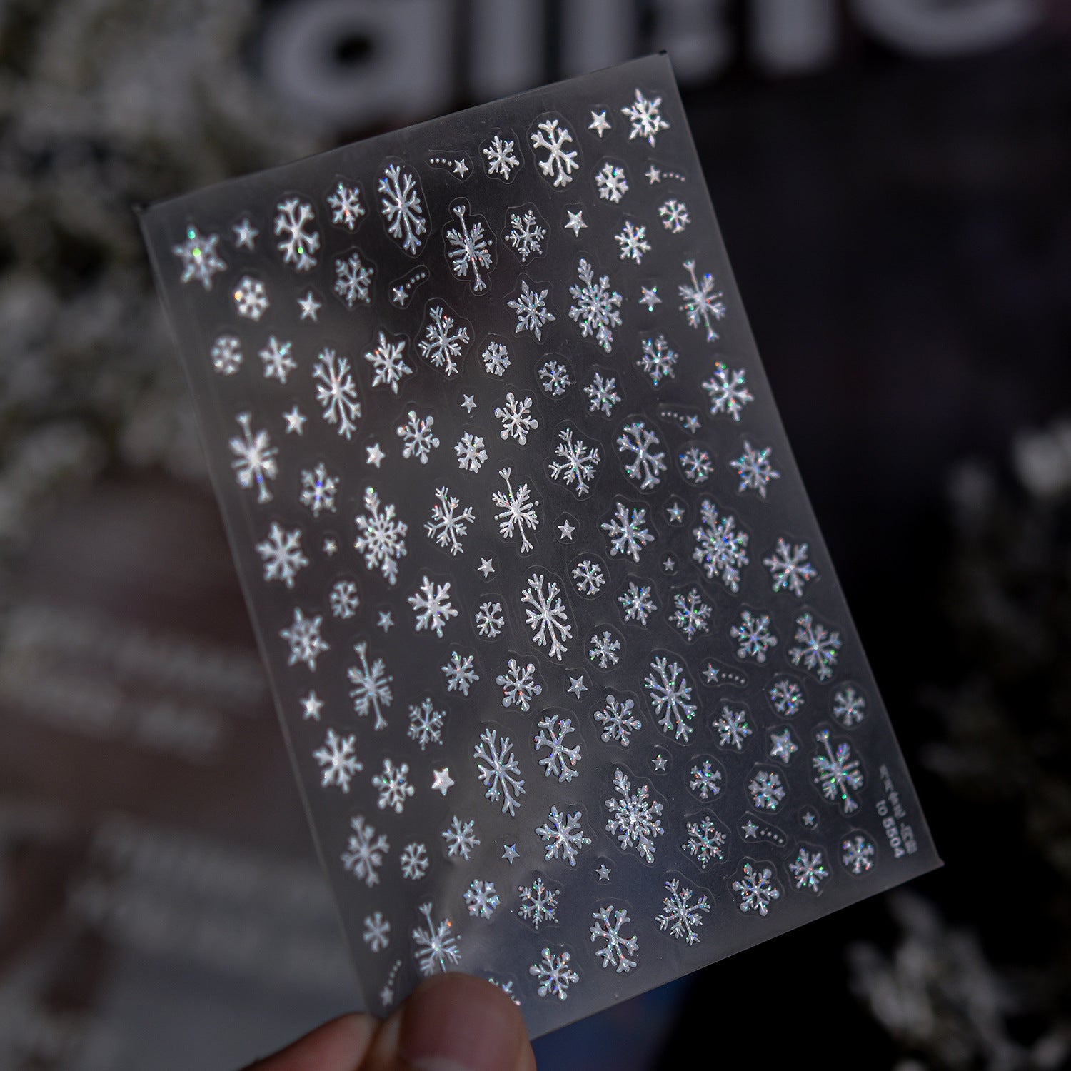 全息雪花 — 5D 浮雕節慶裝飾甲片組