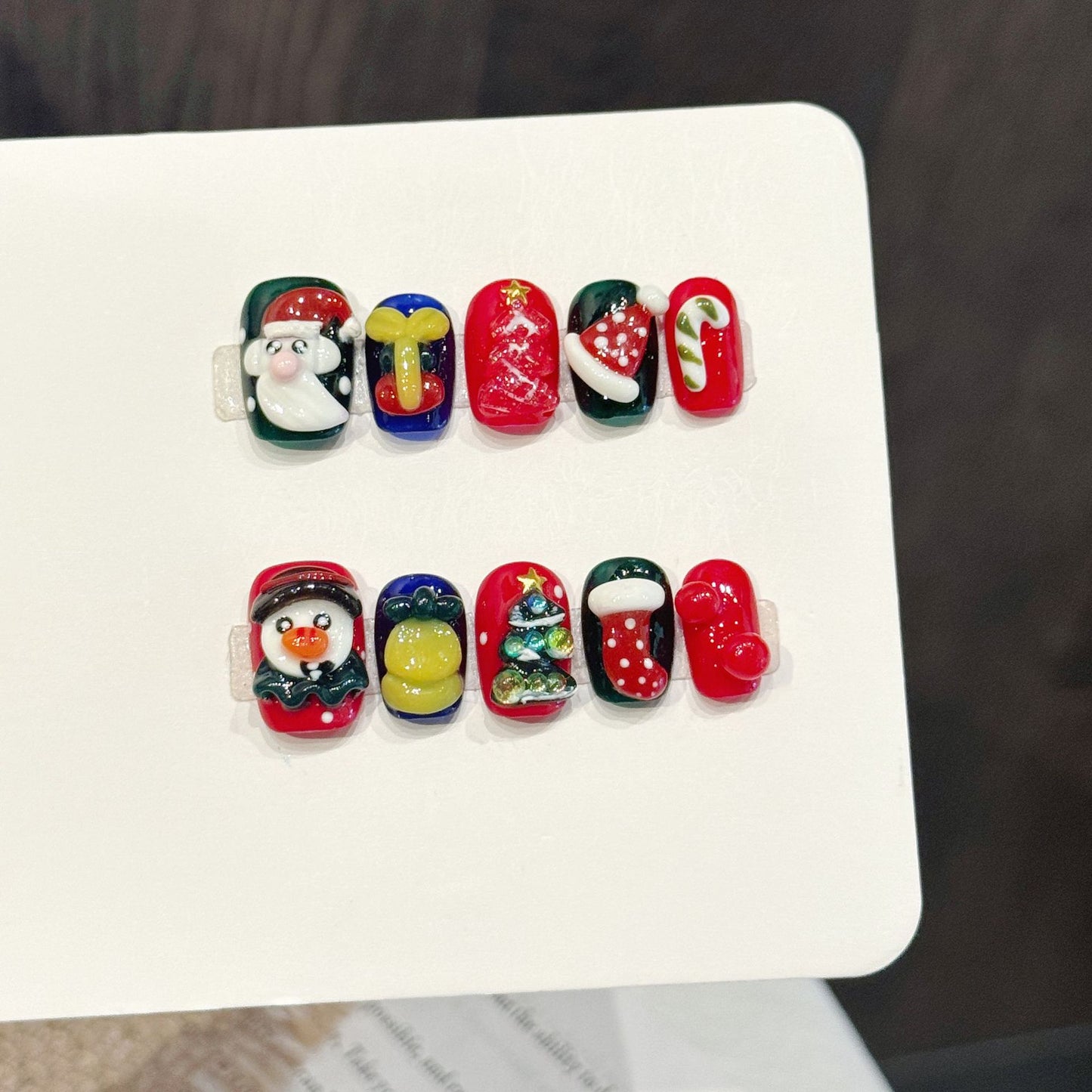 Festive Christmas Cartoon Press On Nails
