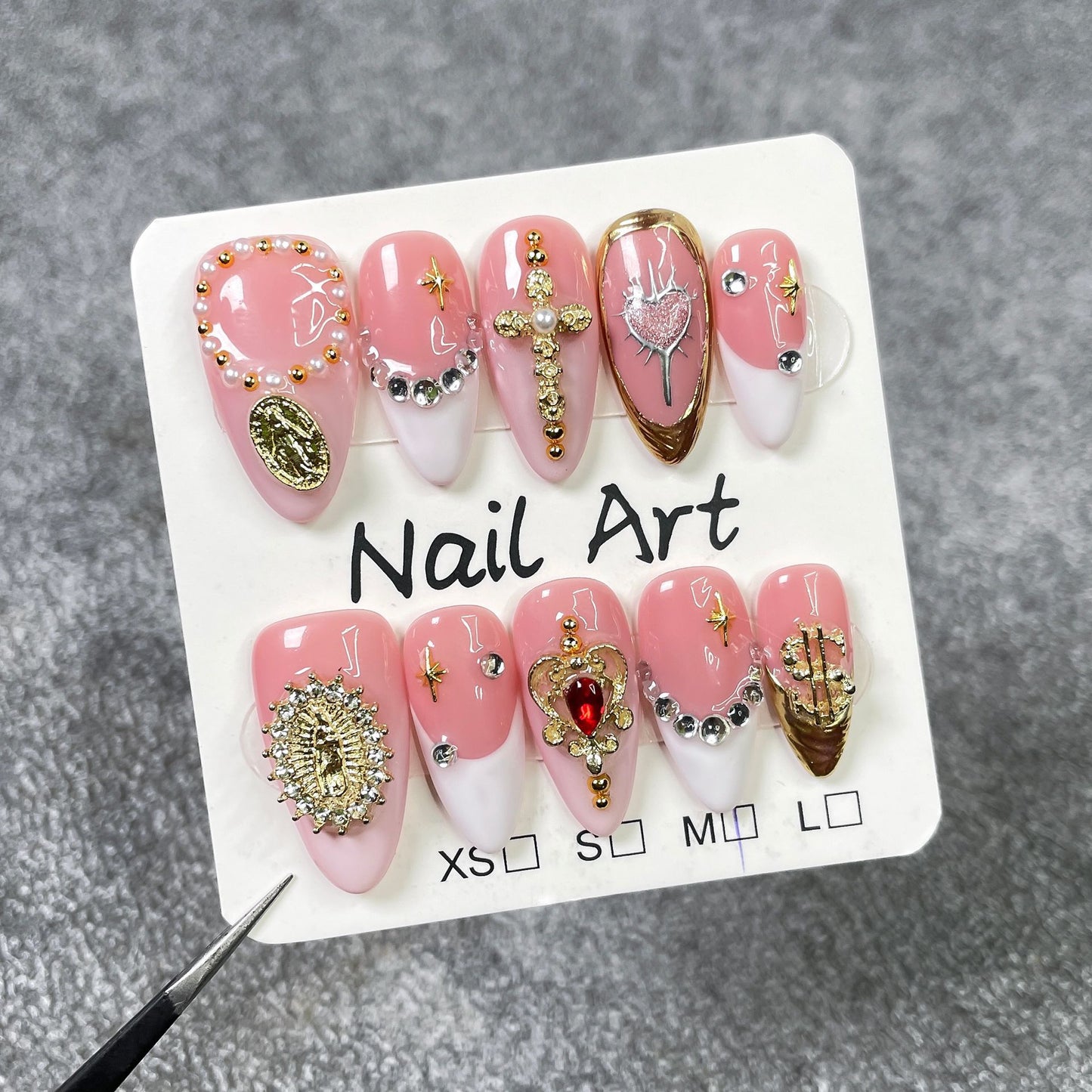 Royal Charm Cross Series Press-On Nails