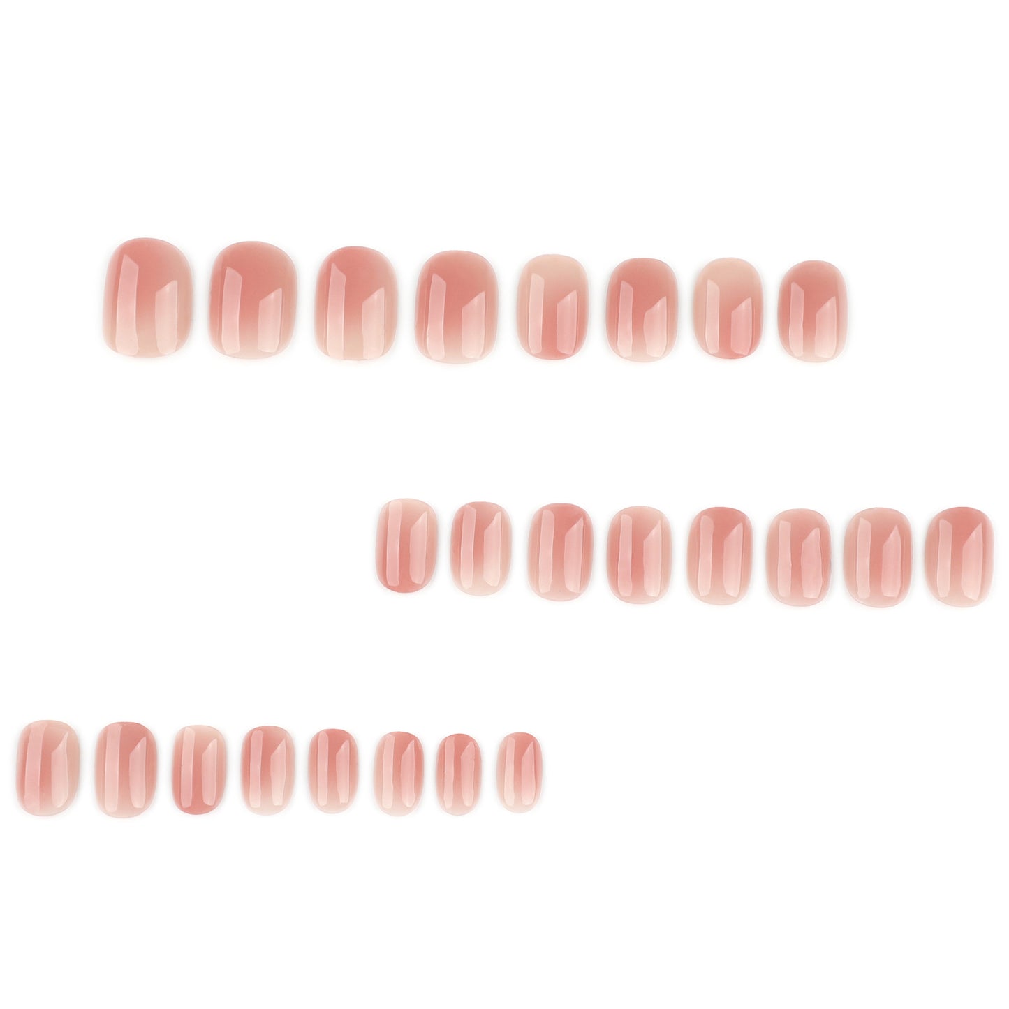 Simple blush smudge mini square press-on nails