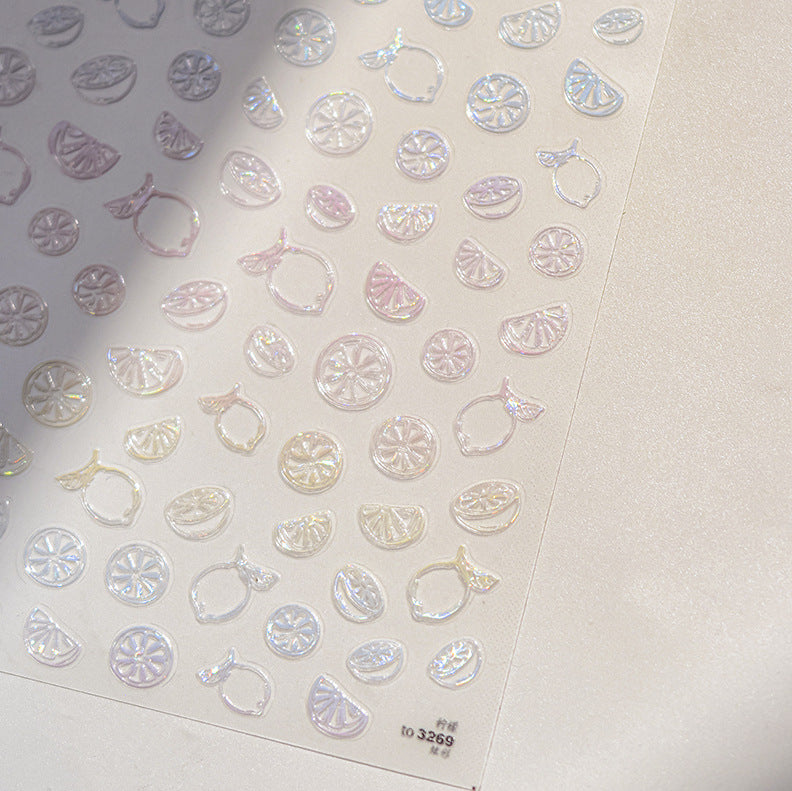 365nails: 홀로그램 레몬 슬라이스 – 네일 스티커
