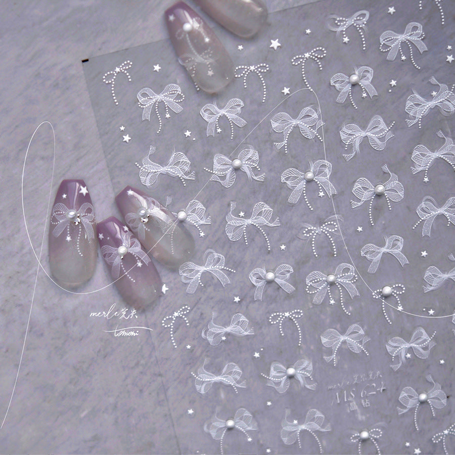 365nails: "White Lace & Crystal Petal" – nail art stickers