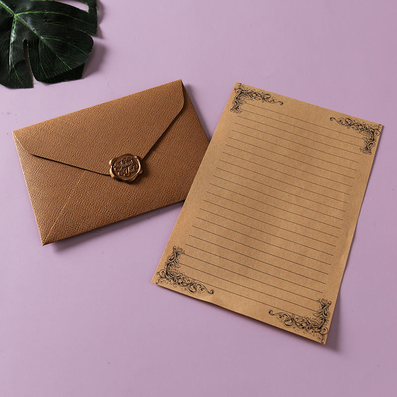 Vintage Textured Thank You Envelope With Wax Seal Style (MOQ=2)