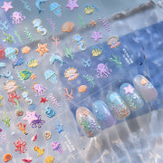 365nails: 파스텔 바다 생물 네일 아트 스티커