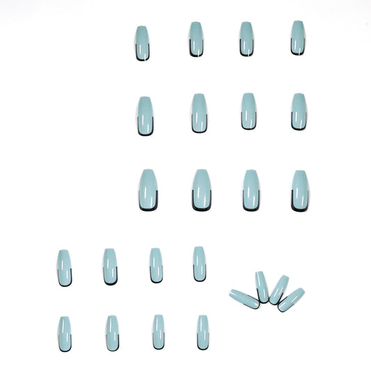 Gray blue green black French press on nail wear finished nail fake nail nail nail patch nail patch｜365nails