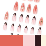 Hot Selling Star French Almond 3D Blush press-on nails