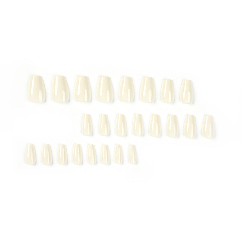 短款純色乳白芭蕾形穿戴甲片｜365nails
