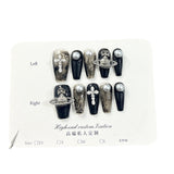 Emperatriz viuda, celebridad de Internet, con el mismo arte de uñas, luz, lujo, industria pesada, viento oscuro, parche de uñas postizas desmontables｜365nails