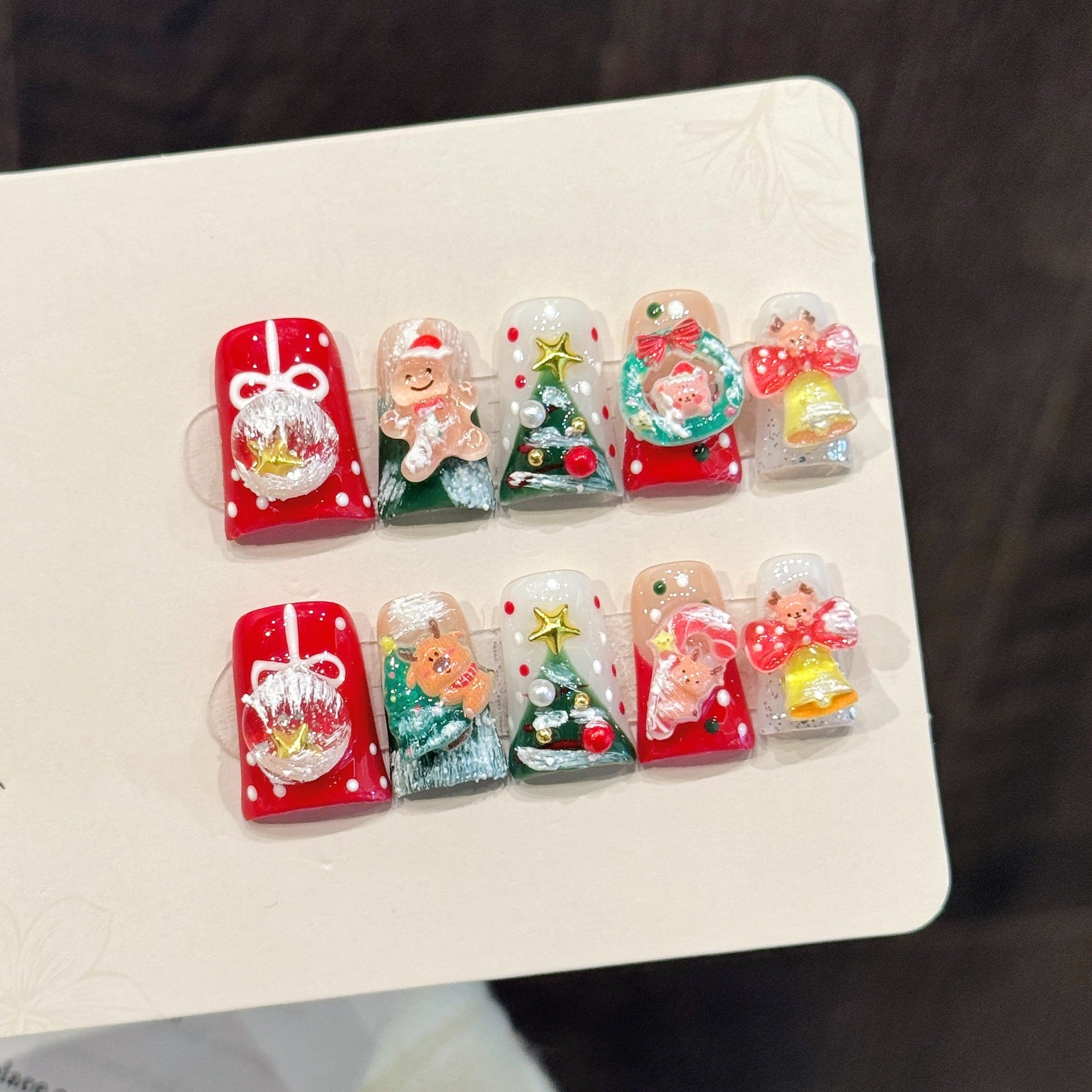 Holiday Mix Sparkle Cute Glam Nails