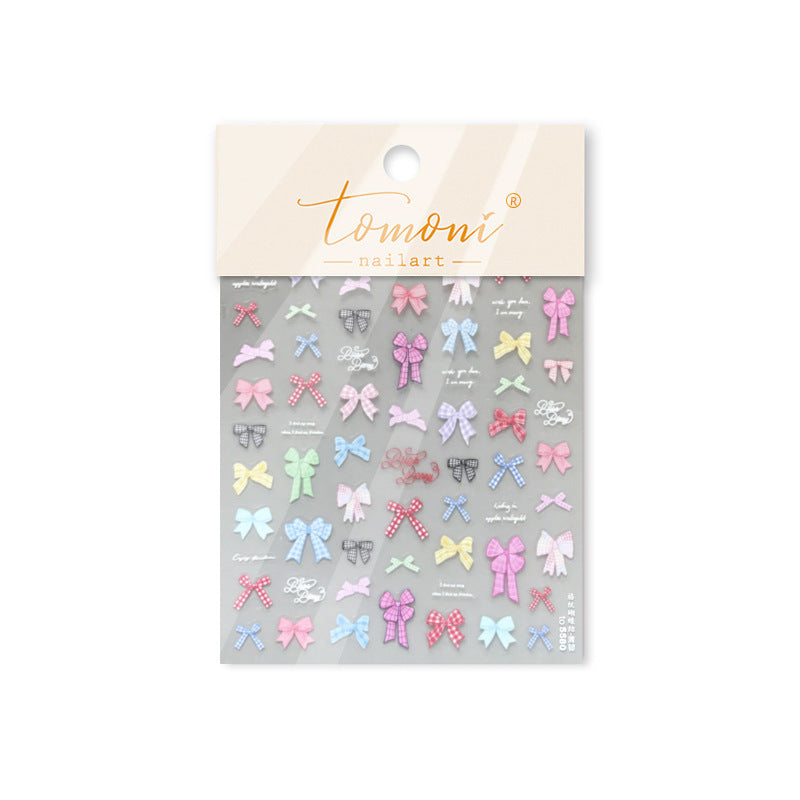 Pastel Plaid Bow – Kawaii Cute Nail Art Set