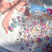 365nails: "디즈니 프린세스 Q버전 엠보 세트" – 네일 아트 스티커