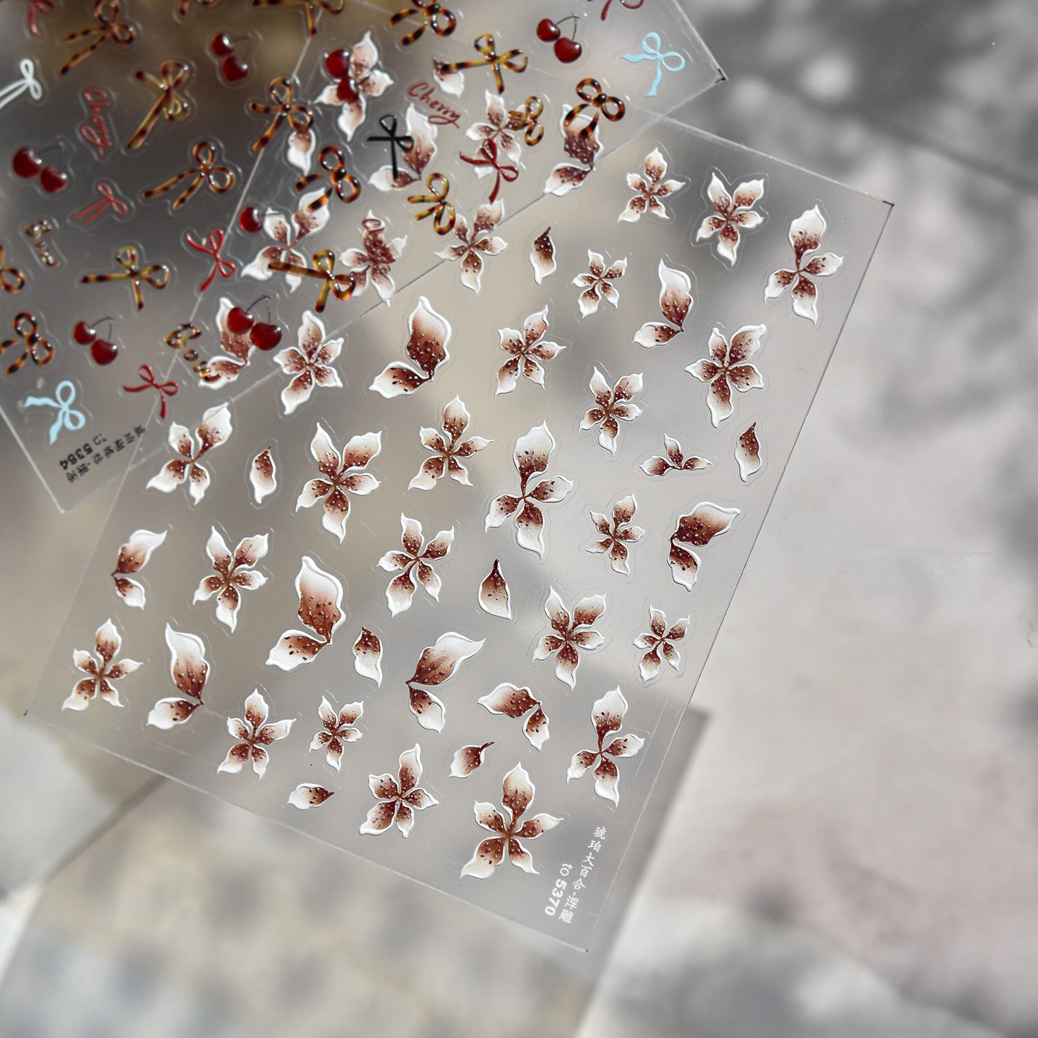 Sweet Cherry Bow: "Retro Cherry" – 3D Embossed Nail Sticker