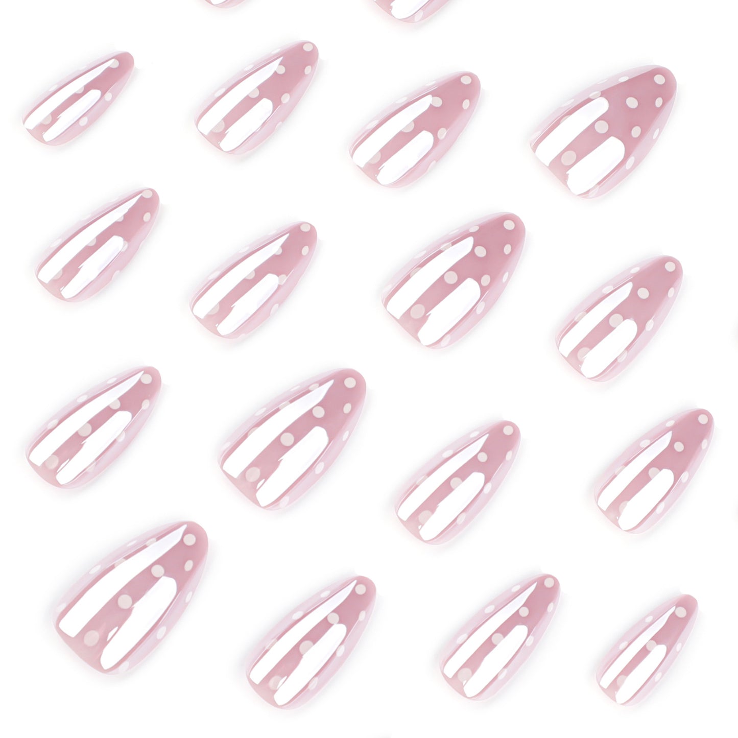 Sweet Pink Dot Press On Nails Cute Daily Style