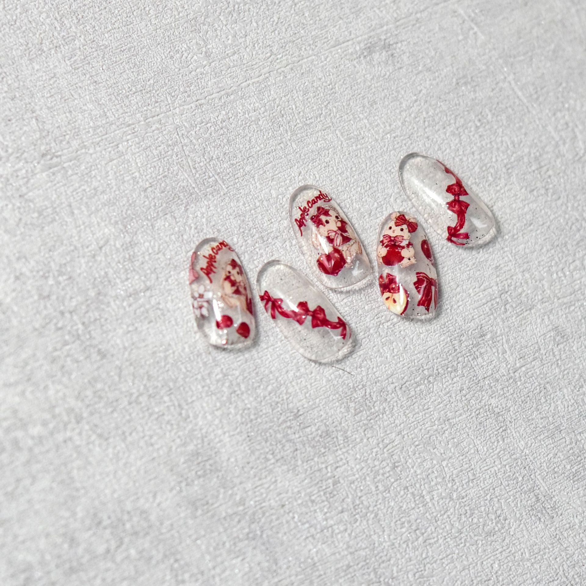 365nails: "Red Apple Bunny Cherry Bow" – nail art stickers
