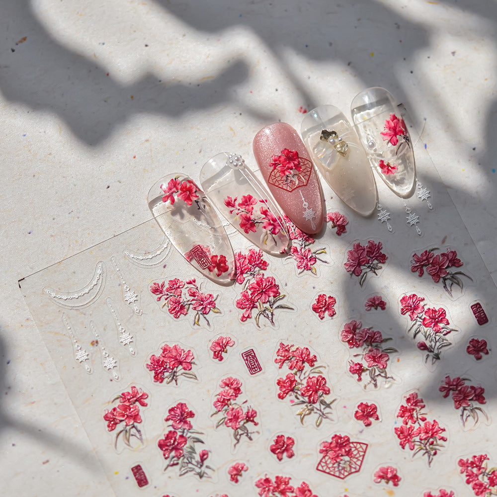 Pink Blossom– 3D Embossed Nail Sticker