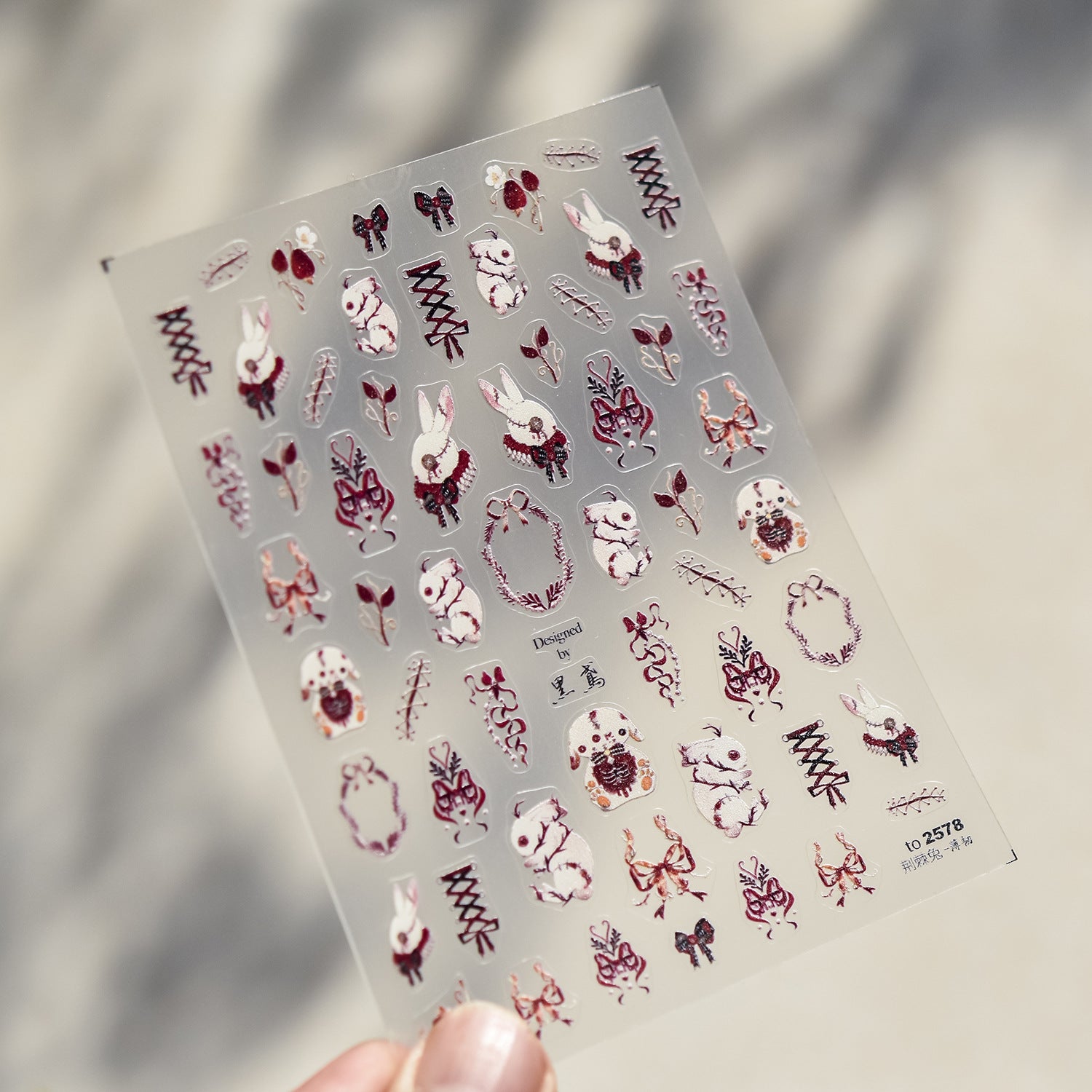 Moschino Big Head Teddy Bear: "Luxury Teddy Crew" – 5D Embossed Nail Sticker