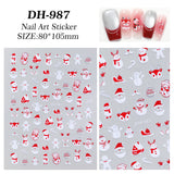 Cute Christmas Snowman Nail Art Sticker Flat Adhesive Christmas Snowman Little Penguin DIY Nail Sticker DH