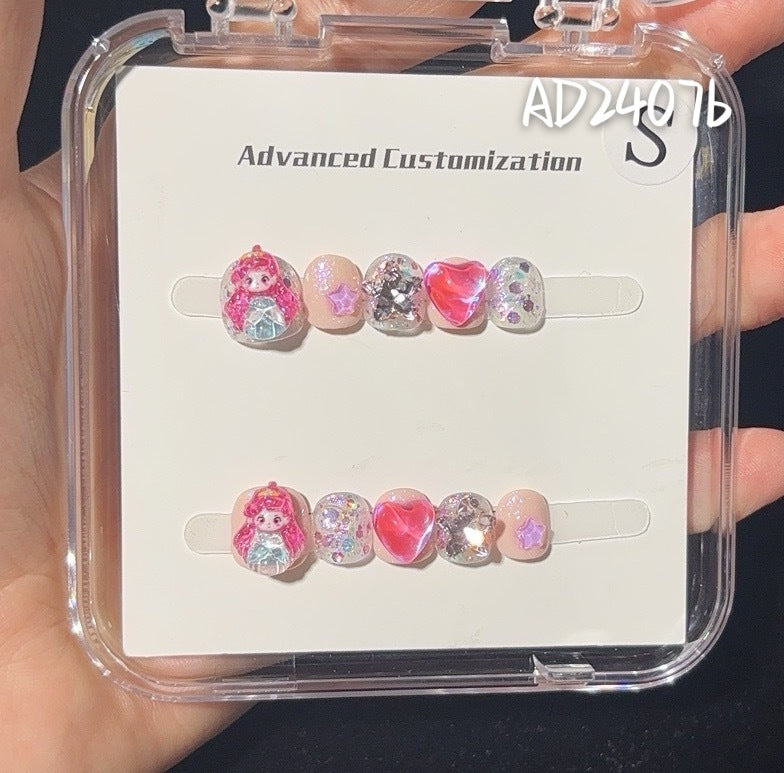 可愛迷你卡通兒童穿戴甲綜合盒