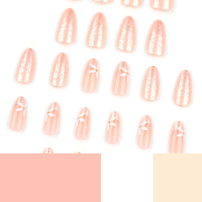 New summer products, white fresh flower manicure, fake nails, almond-shaped wearable nail pieces, wearable nail wholesale｜365nails