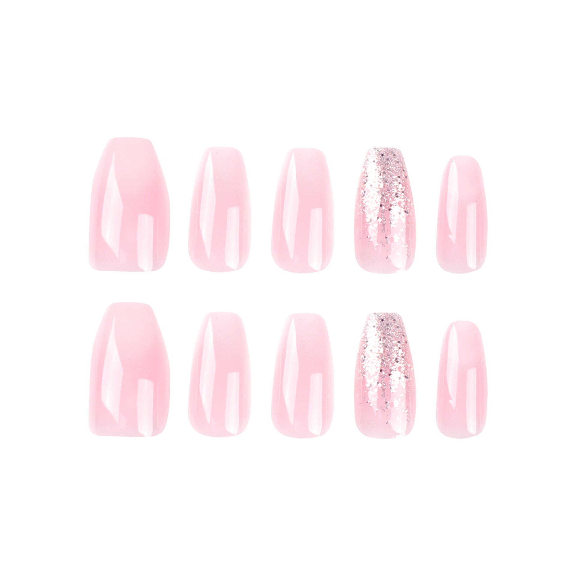 美甲甲片｜白色漸變亮粉粉末穿戴甲 成品假甲片 批發｜365nails