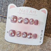 365nails: "starlit daisy" – unhas postiças redondas curtas artesanais para crianças