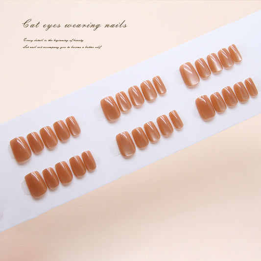 Nail Tips  prefabricated nail is simple and white in winter, amber cat eye is fashionable and versatile, and 30 pieces of  nail are worn.｜365nails